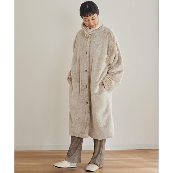 ルームウェア 部屋着 まるで猫！のようなモフモフスタンドカラー着る毛布｜首元あったかタイプ「猫Fee...