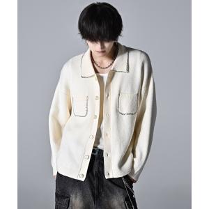カーディガン fuwamochi chain Knit cardigan jk/ふわもちチェーンニットカーディガンジャケット メンズ レディース