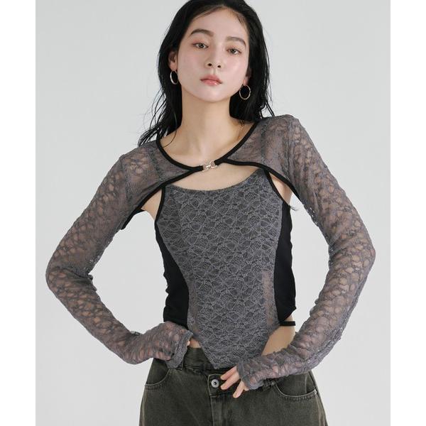 アンサンブル 2p lace bolero レースボレロキャミソール