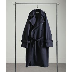 「Nilway」 ステンカラーコート LARGE ネイビー メンズ