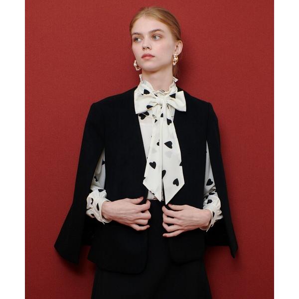 ジャケット ノーカラージャケット 「LOULOU WILLOUGHBY」ビーバーケープジャケット レ...