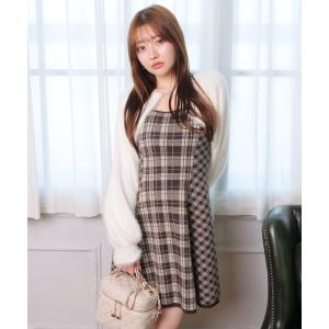 ワンピース 「形が選べる」フェザーチェックアンサンブルワンピース