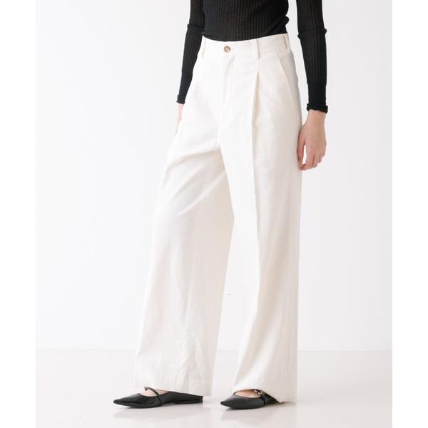 パンツ リネンワイドパンツ レディース