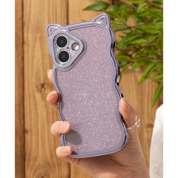 スマホケース iPhoneケース カバー ねこみみデザイン キラキラグリッター「iPhone 13/...