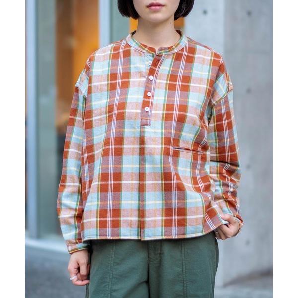 ブラウス シャツ 「D.M.G. / ディーエムジー」 起毛チェック プルオーバーシャツ レディース