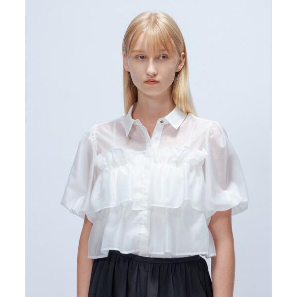 ブラウス シャツ 「手洗い可」シアーローンティアードブラウス レディース