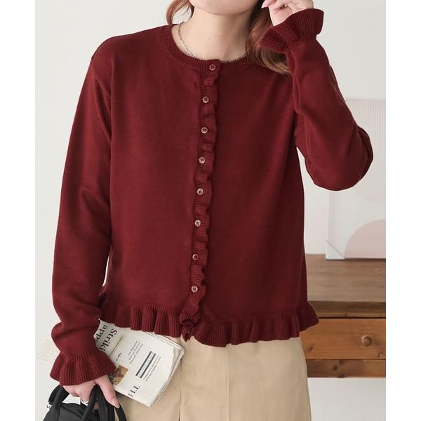 カーディガン 「至福のカヌレニット」フリル×フリルカーディガン レディース