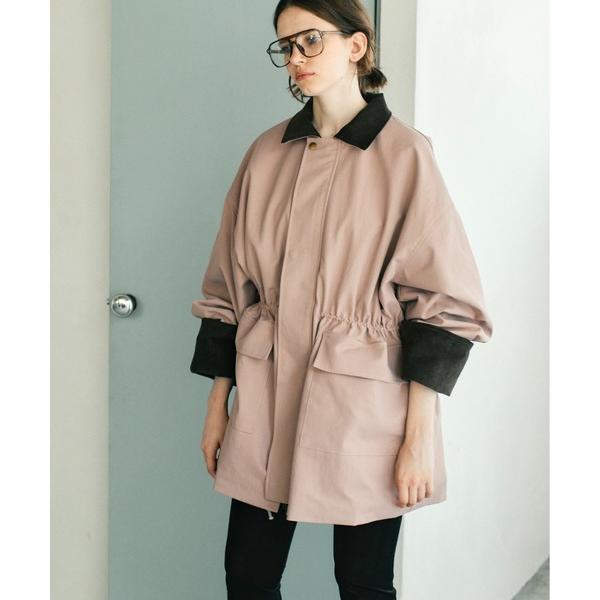 ミリタリージャケット モッズコート 衿配色ミリタリーオーバージャケット レディース