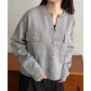カーディガン ロングシーズン使える！金ボタンニットカーディガン レディース