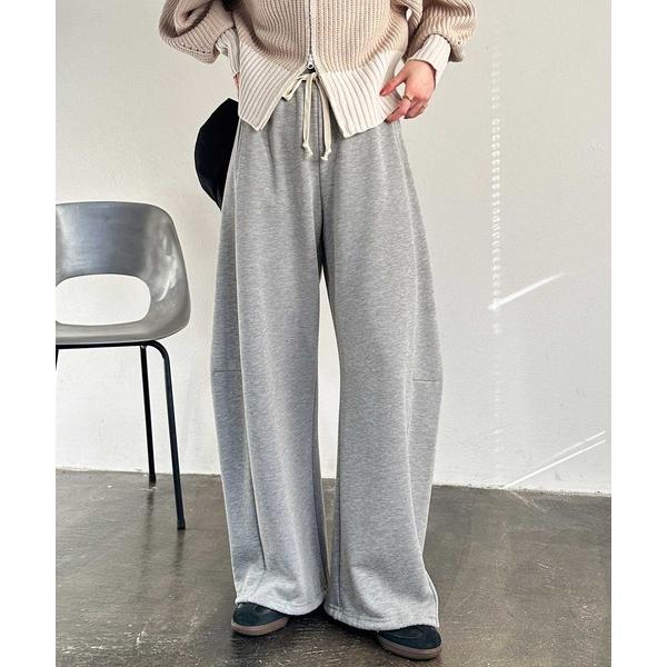 スウェットパンツ ジャージ 「S-XLサイズ展開」裾ドロストでシルエットが変えられる！カーブスウェッ...