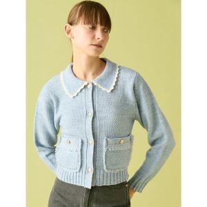 カーディガン ツイーディニットジャケット レディース