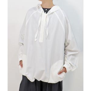 ブラウス シャツ バルーンコットンパーカー「プルオーバーブラウス」 レディース