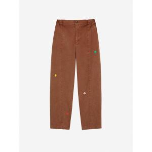 パンツ Brown embroidery cocoon pants レディース