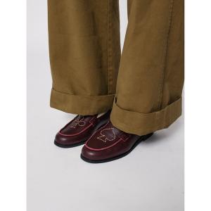 ローファー Embroidered loafers レディース