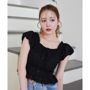 CALNAMUR ブラウス シャツ 2WAY VOLUME SLEEVE JAQUARD BL/2WAY