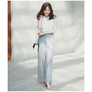 パンツ ツータック美シルエットワイドパンツ レディース