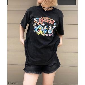 tシャツ 「Disney/ディズニー/ミッキー＆フレンズ」ヴィンテージ風ピグメントTシャツ レディース メンズ