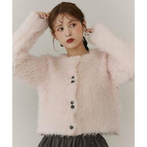 カーディガン ボリュームロングシャギーカーディガン レディース