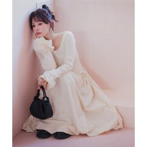 ワンピース ニットドッキングバルーンワンピース