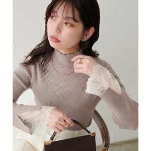 ニット セーター 袖口レースもちもちリブタートル レディース｜ZOZOTOWN Yahoo!店