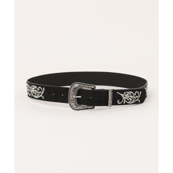 ベルト 合皮ウエスタンバックルベルト/刺繍ロゴ メンズ レディース