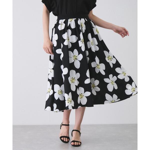 スカート 花柄フレアスカート