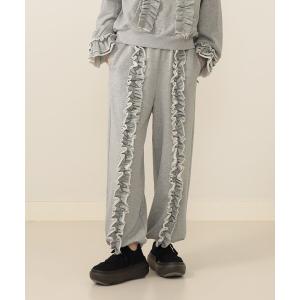 スウェットパンツ ジャージ フリルスウェット パンツ レディース