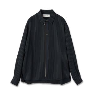 シャツ Stripe Double Cloth Zip Up Shirt メンズ レディース