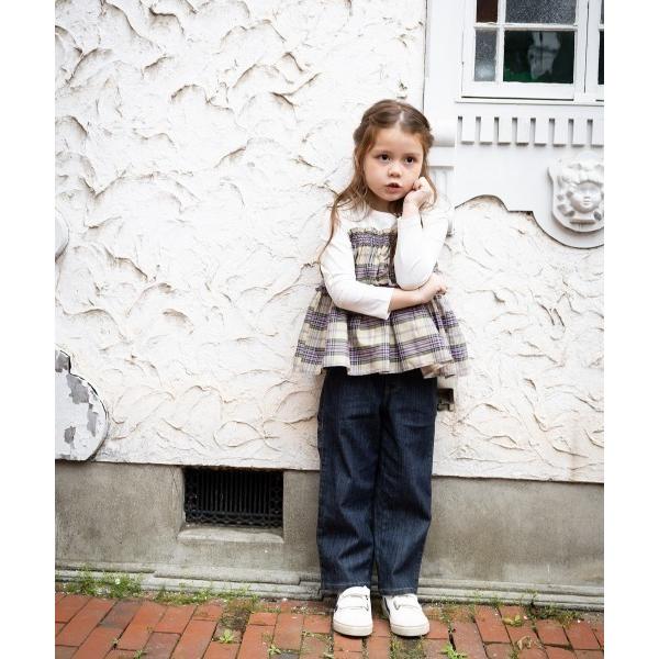 tシャツ チェックドッキング長袖Ｔシャツ キッズ 子供服 女の子