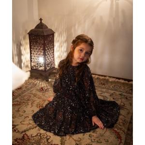 ワンピース 小花柄シフォン長袖ワンピース キッズ 子供服 女の子