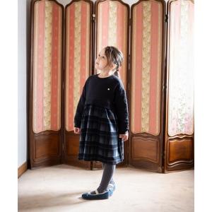 ワンピース チェック長袖ワンピース キッズ 子供服 女の子