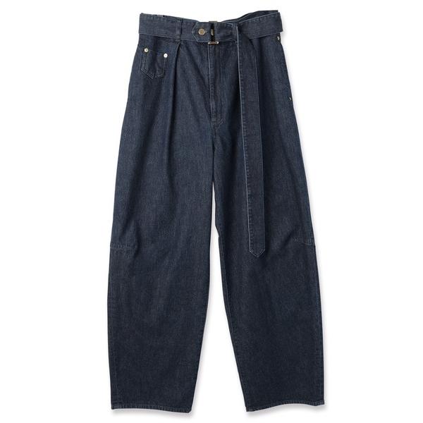 ジーンズ Barrel 1Tuck Wide Denim Pants with Long Belt ...