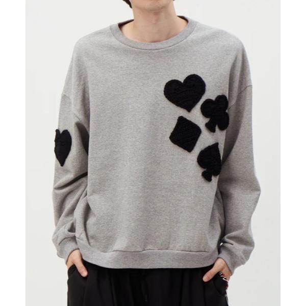 トレーナー スウェット DISCOVERED PLAYCARD CROCHET MOTIF SWEA...