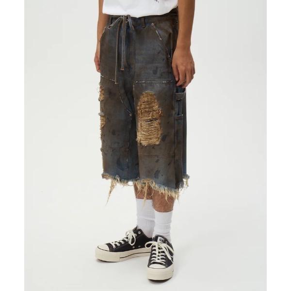 ジーンズ DISCOVERED DOUBLE KNEE DENIM SHORTS メンズ