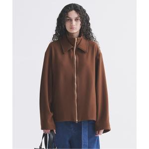 ブルゾン アウター Lamb Wool Melton Double Collar Zip Up Jacket メンズ レディース