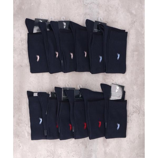 靴下 婦人 ハイソックス/紺（３7ｃｍ） 12足セット レディース メンズ