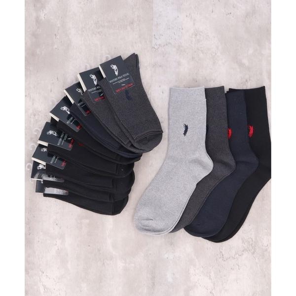 靴下 婦人 リブカジュアルソックス/アソート 12足セット レディース メンズ