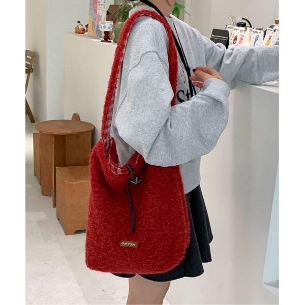 トートバッグ フリースギンガムワンショルトート  バッグリバーシブル/A4サイズ対応 レディース