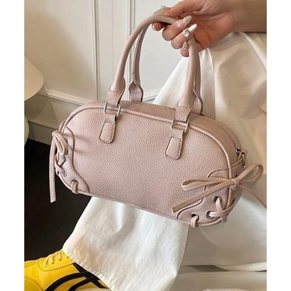 ボストンバッグ レースアップリボンミニボストン/トレンドアイテム レディース