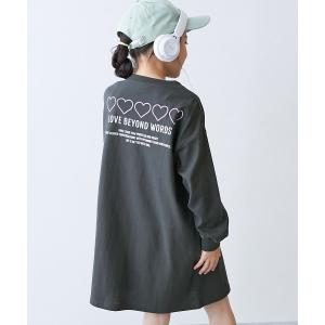 ワンピース 綿100％ デビラボ プリント 長袖ワンピース キッズ 子供服 女の子