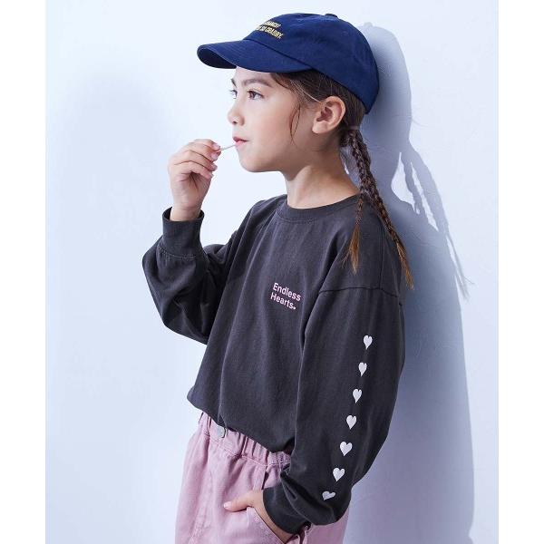 tシャツ 綿100％ デビラボ ガールズ BIGシルエットプリント袖リブ 長袖Tシャツ キッズ 子供...