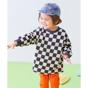 tシャツ 「EN-JOY」どっちも前だから1人でお着替え 総柄 長袖Tシャツ キッズ 子供服 男の子 女の子