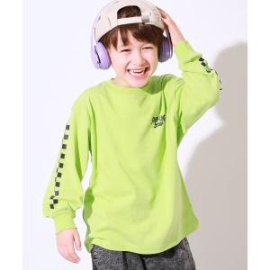 tシャツ 綿100％ デビラボ BIGシルエット プリント袖リブ 長袖Tシャツ　ロンＴ キッズ 子供服 男の子 女の子