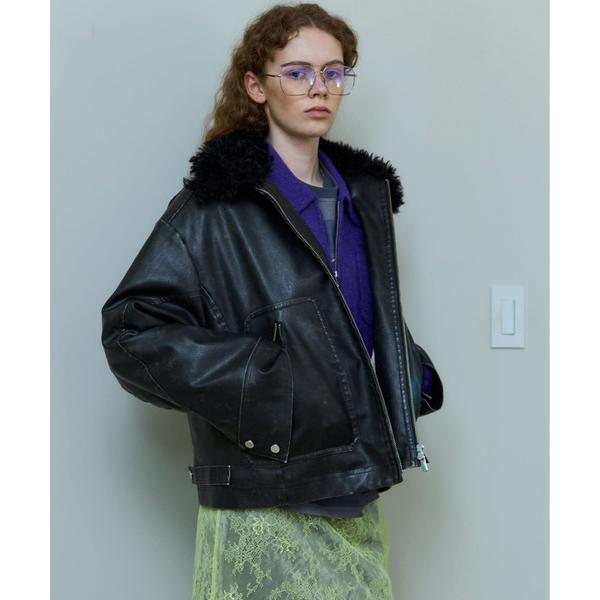 ブルゾン アウター 2way Collar Vegan Leather Blouson/2WAYカラ...