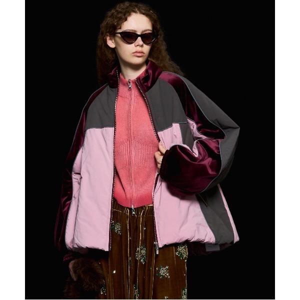 ブルゾン アウター Velour Combination Puffer Blouson/ベロアコンビ...