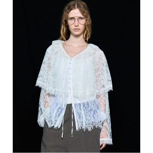 ブラウス シャツ Lace Cape Blouse/レースケープブラウス「MAISON SPECIAL/メゾンスペシャル」 レディース