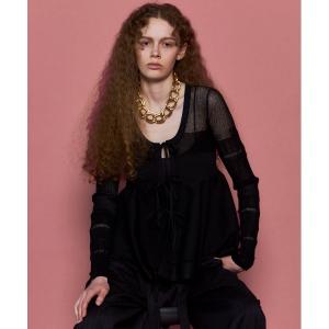カーディガン Sheer Peplum Cardigan/シアーペプラムカーディガン「MAISON SPECIAL/メゾンスペシャル」 レディース