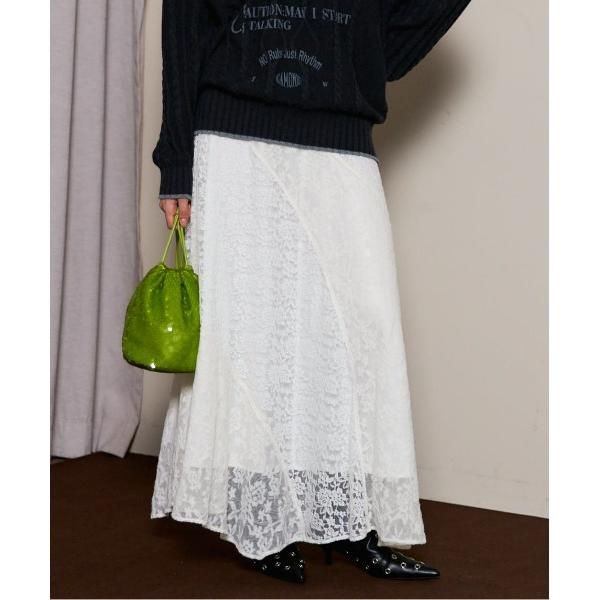 スカート Random Lace Flare Skirt/ランダムレースフレアスカート「MAISON...