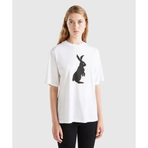 「BENETTON (UNITED COLORS OF BENETTON)」 半袖Tシャツ MEDIUM ホワイト レディース