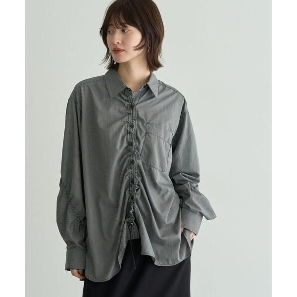ブラウス シャツ ドロストデザインギャザーシャツ レディース